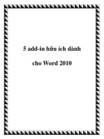 5 add-in hữu ích dành cho Word 2010 pptx