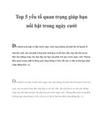 Top 5 yếu tố quan trọng giúp bạn nổi bật trong ngày cưới potx