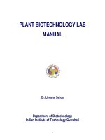 Plant biotech lab manual - Công nghệ sinh học thực vật
