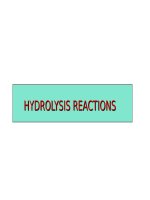 HYDROLYSIS REACTIONS   hydrolysis of esters