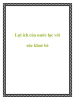 Lợi ích của nước lọc với sức khoẻ bé ppt