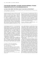 Báo cáo Y học: Concentration-dependent reversible activation-inhibition of human butyrylcholinesterase by tetraethylammonium ion pptx