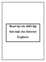 Reset lại các thiết lập bảo mật cho Internet Explorer docx