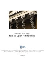 Reproductive Genetic Testing: Issues and Options for Policymakers docx