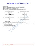 ĐỀ THI HỌC KỲ 2 MÔN VẬT LÝ LỚP 7 ĐỀ 5 potx