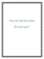 Nên rửa mặt bao nhiêu lần một ngày? potx