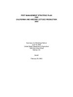 PEST MANAGEMENT STRATEGIC PLAN FOR CALIFORNIA AND ARIZONA LETTUCE PRODUCTION 2003 potx