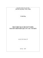 luận văn: PHÁT HIỆN QUAN HỆ NGỮ NGHĨA NGUYÊN NHÂN-KẾT QUẢ TỪ CÁC VĂN BẢN docx