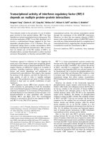 Báo cáo Y học: Transcriptional activity of interferon regulatory factor (IRF)-3 depends on multiple protein–protein interactions pdf