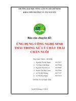 Báo cáo chuyên đề: ỨNG DỤNG CÔNG NGHỆ SINH THÁI TRONG XỬ LÝ CHẤT THẢI CHĂN NUÔI pptx