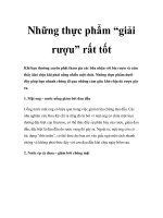 Những thực phẩm “giải rượu” rất tốt potx