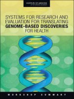 Systems for Research and Evaluation for Translating GenomE-Based discoveries for health potx