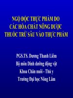 NGỘ ĐỘC THỰC PHẨM DO CÁC HÓA CHẤT NÔNG DƯỢC THUỐC TRỪ SÂU VÀO THỰC PHẨM doc