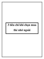 3 tiêu chí khi chọn mua thẻ nhớ ngoài doc