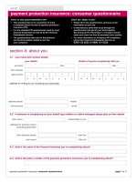 Payment protection insurance: consumer questionnaire pot