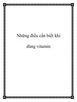 Những điều cần biết khi dùng vitamin pdf