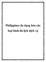 Philippines đa dạng hóa các loại hình du lịch dịch vụ ppt