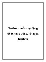 Trẻ hút thuốc thụ động dễ bị tăng động, rối loạn hành vi pdf