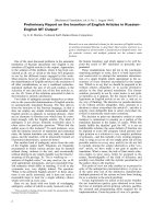 Báo cáo khoa học: Preliminary Report on the Insertion of English Articles in RussianEnglish MT Output