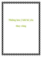 Những lưu ý khi bé yêu thay răng potx