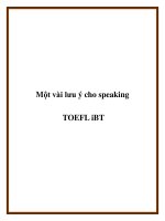 Một vài lưu ý cho speaking TOEFL iBT ppt