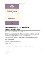 Chronicles 1 (of 6): The Historie of England 5 (of 8) The Fift Booke of the Historie of England. ppt