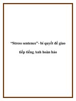 “Stress sentence”- bí quyết để giao tiếp tiếng Anh hoàn hảo pptx
