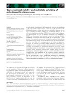 Báo cáo khoa học: Conformational stability and multistate unfolding of poly(A)-speciﬁc ribonuclease docx