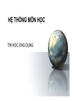 HỆ THỐNG MÔN HỌC TIN HỌC ỨNG DỤNG ppt