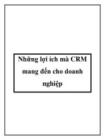 Những lợi ích mà CRM mang đến cho doanh nghiệp pptx