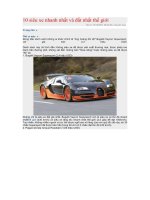 10 siêu xe nhanh nhất và đắt nhất thế giới