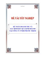luận văn kế toán doanh thu và xác định kết quả kinh doanh tại công ty tnhh phước thịnh