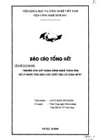 Nghiên cứu giải pháp đổi mới của công nghệ sinh học xử lý chất thải gây ô nhiễm môi trường   nghiên cứu xây dựng công nghệ thích ứng xử lý nước thải giàu các chất hữu cơ chứa nitơ