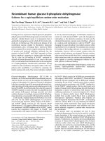 Báo cáo Y học: Recombinant human glucose-6-phosphate dehydrogenase Evidence for a rapid-equilibrium random-order mechanism potx