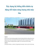 Xây dựng hệ thống điều khỉên tự động tiết kiệm năng lượng nhà máy bia ppt