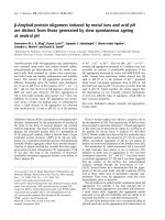 Báo cáo khoa học: b-Amyloid protein oligomers induced by metal ions and acid pH are distinct from those generated by slow spontaneous ageing at neutral pH docx