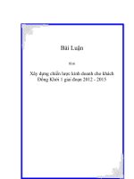 Đề tài: Chiến lược kinh doanh khách sạn Đồng Khởi 2012 - 2015 pptx