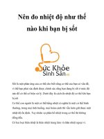 Nên đo nhiệt độ như thế nào khi bạn bị sốt pot