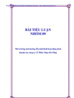 luận văn môi trường ảnh hưởng đến tình hình hoạt động kinh doanh của công ty cổ phần nhựa đà nẵng