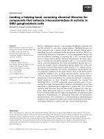 Báo cáo khoa học: Lending a helping hand, screening chemical libraries for compounds that enhance b-hexosaminidase A activity in GM2 gangliosidosis cells pptx