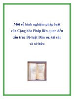 Một số kinh nghiệm pháp luật của Cộng hòa Pháp liên quan đến cấu trúc Bộ luật Dân sự, tài sản và sở hữu pot