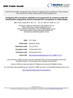 Comparing HIV prevalence estimates from prevention of mother-to-child HIV transmission programme and the antenatal HIV surveillance in Addis Ababa docx