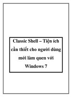 Classic Shell – Tiện ích cần thiết cho người dùng mới làm quen với Windows 7 pptx