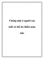 Chóng mặt ở người cao tuổi có thể do thiếu máu não potx