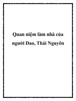 Quan niệm làm nhà của người Dao, Thái Nguyên doc