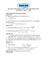 Đề dự bị 3 - Môn Toán cho sỹ tử năm nay