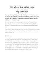 Biết về các loại vải để chọn váy cưới đẹp docx