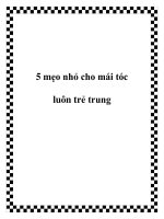 5 mẹo nhỏ cho mái tóc luôn trẻ trung potx