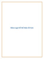 Khen ngợi để thể hiện tốt hơn ppt