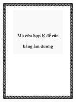 Mở cửa hợp lý để cân bằng âm dương potx